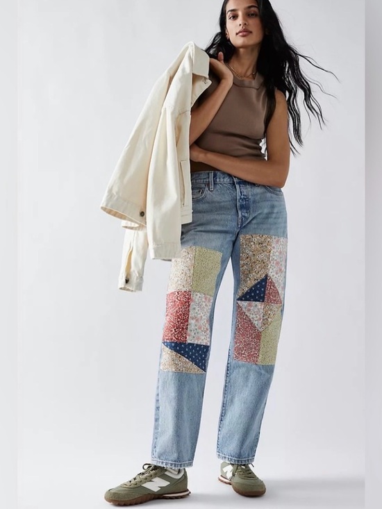 Levi's Denim - Levi's 501 150th Anniversary 90s Patchwork Jeans Road Tripping | Size 27 x 32